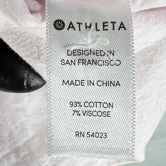 Athleta Women M Pale Pink Button Up Blouse Long Sleeve Back Stripe Casual Office - Picture 14 of 16